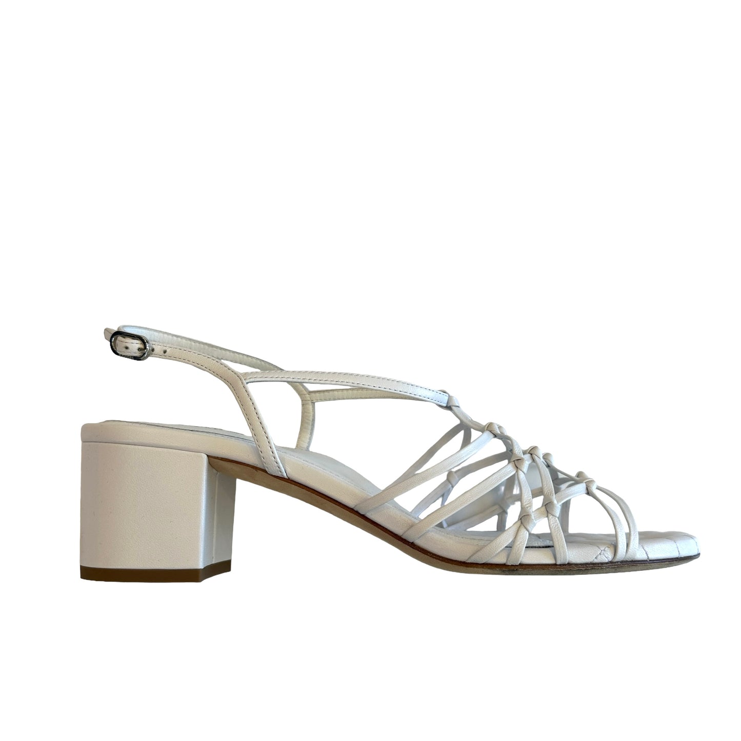 White Leather Sandals - 11