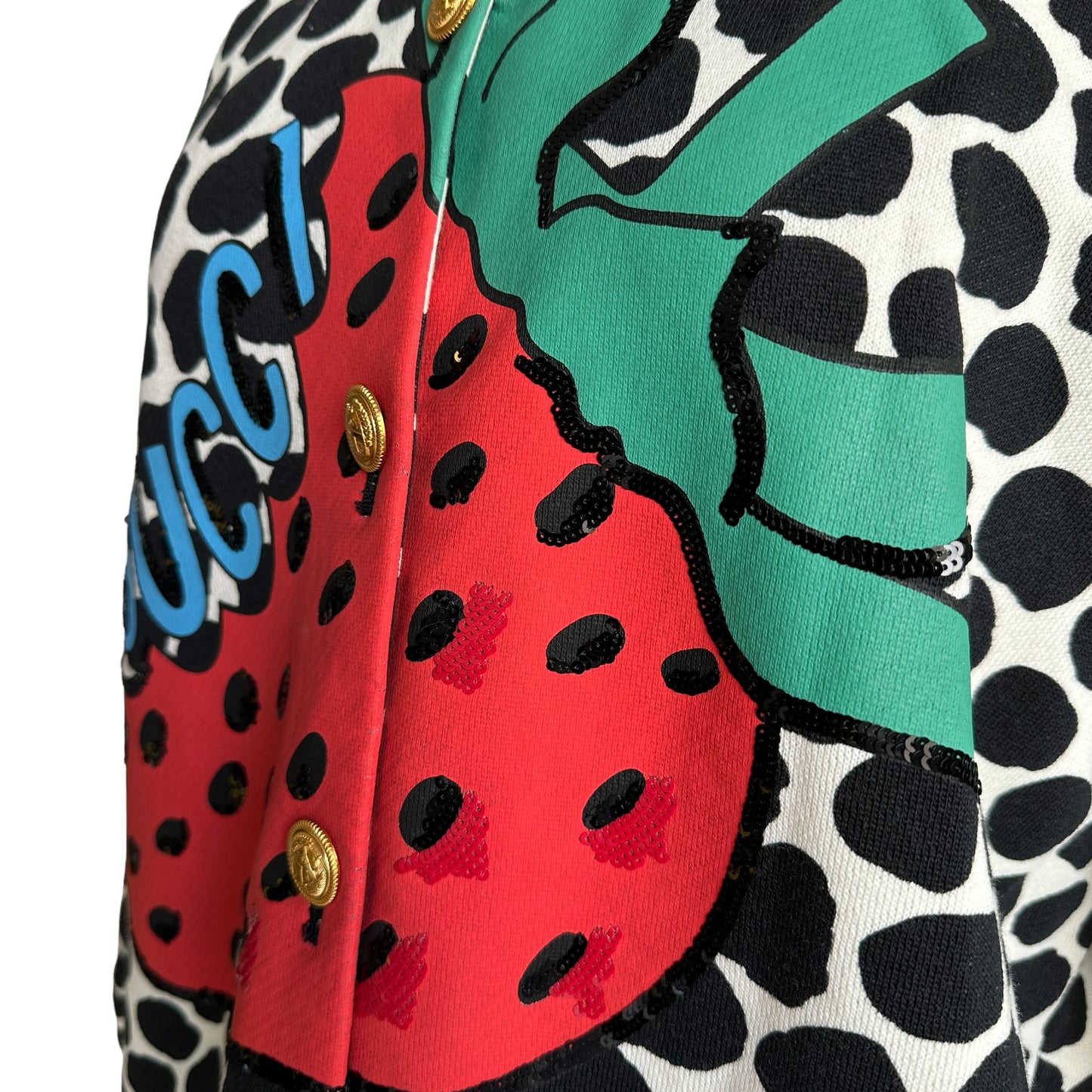 Black & Cream Printed Sweater - L