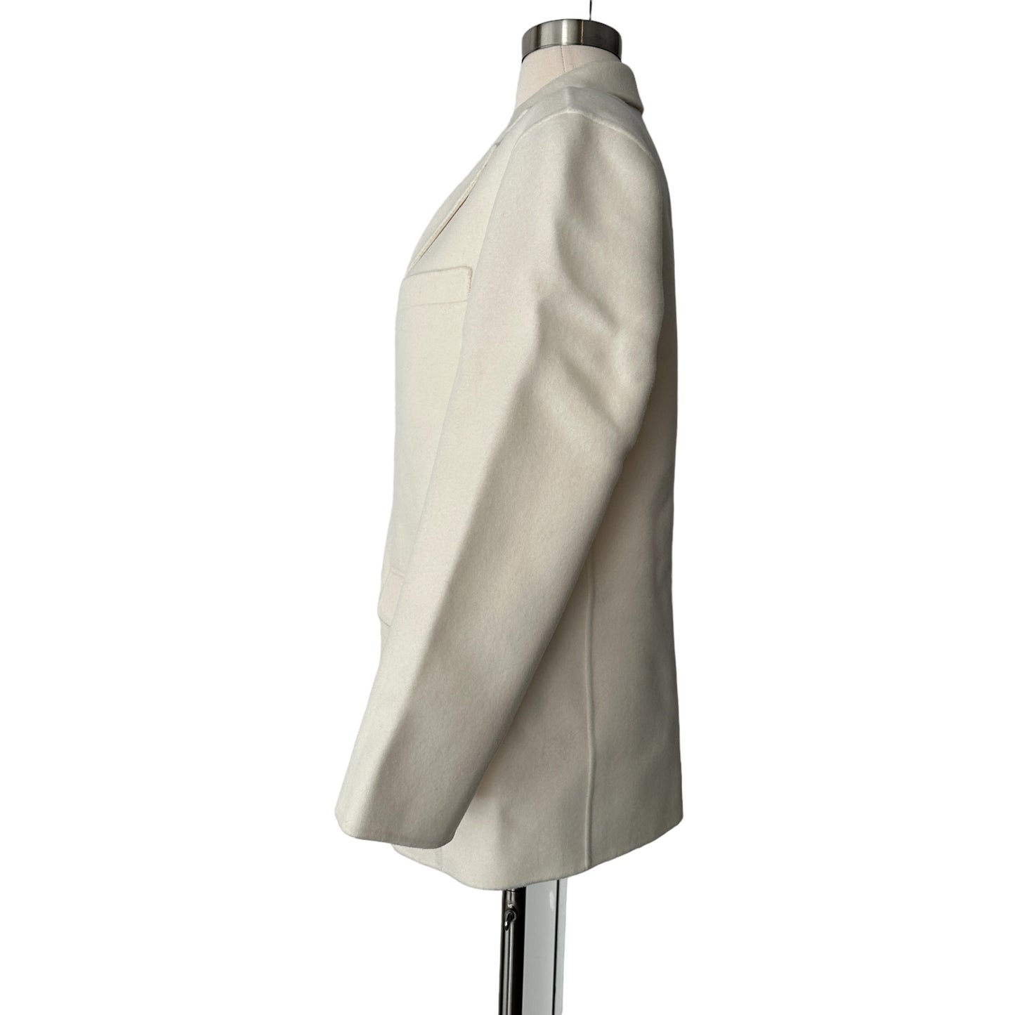 Oversized Cream Wool Jacket - XXS