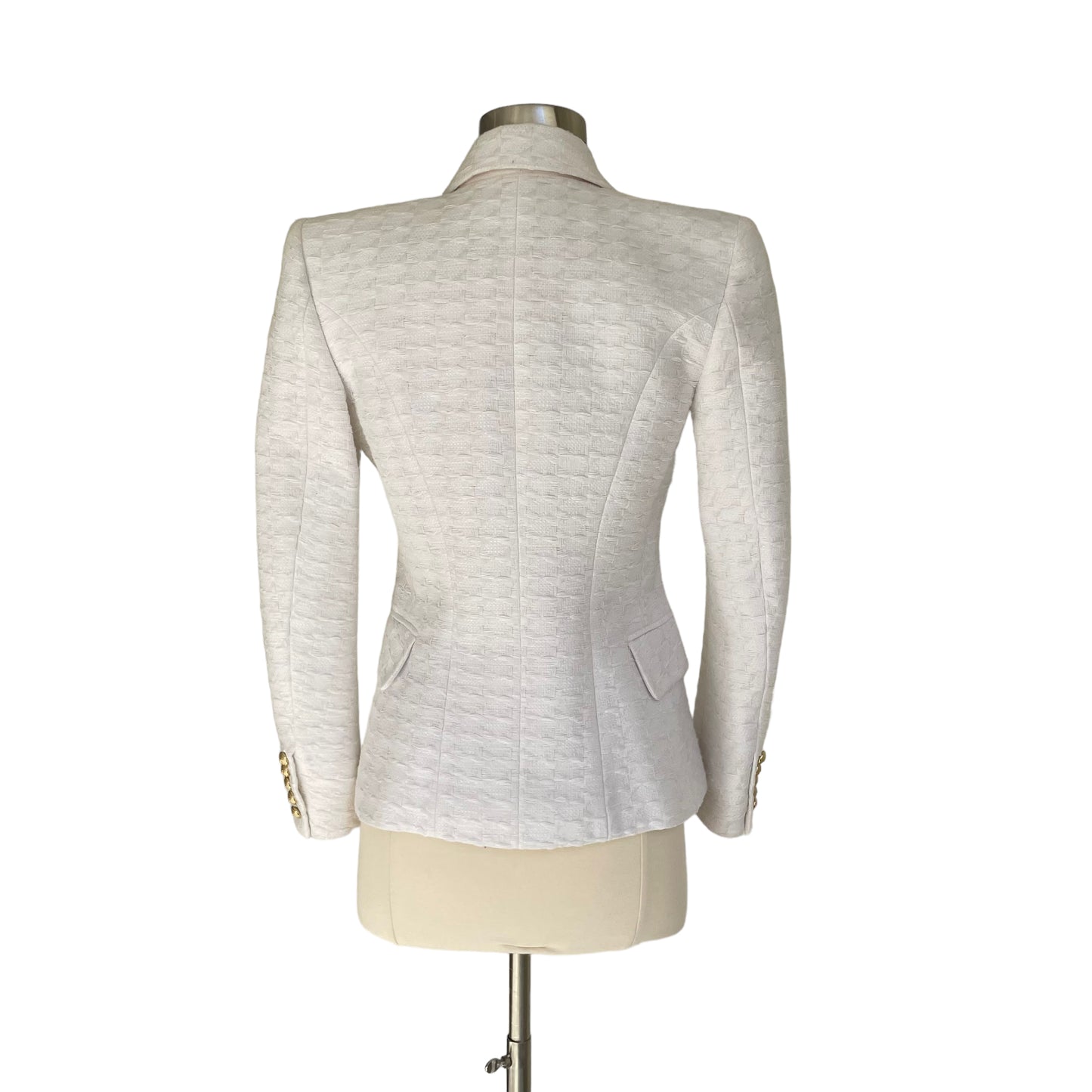 White Textured Blazer - S