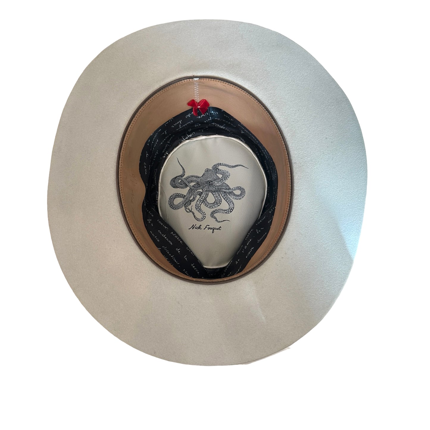 Cream Felt & Kaki Canvas Hat - 57