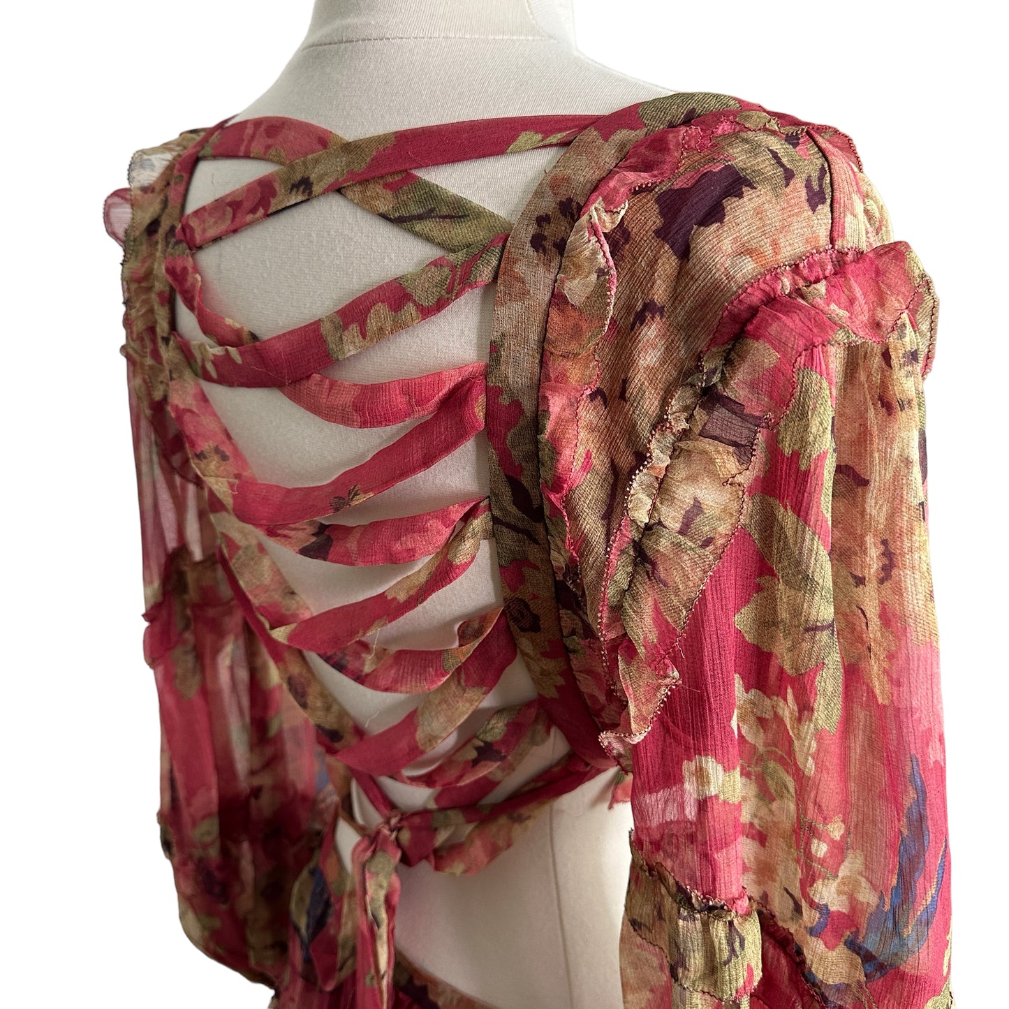 Floral Silk Dress - M