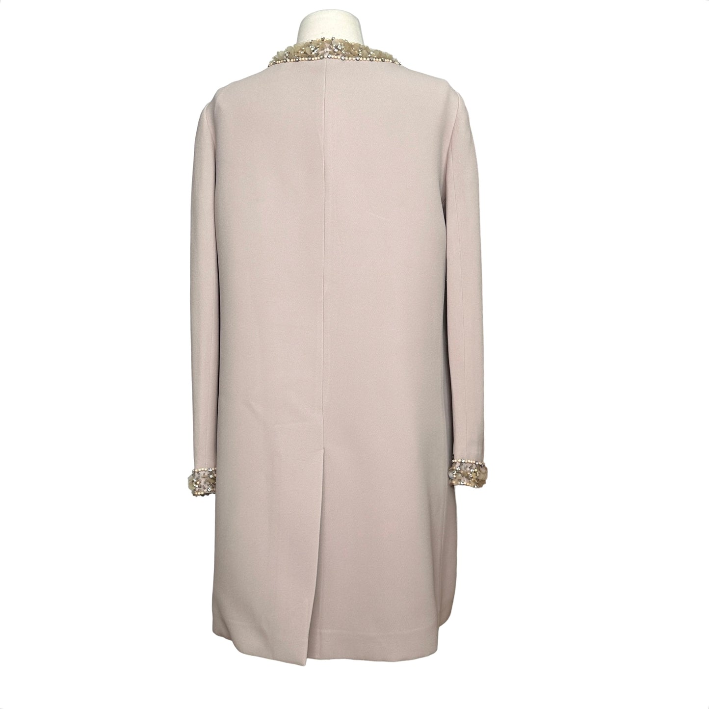 Crystal Embellished Beige Coat - M