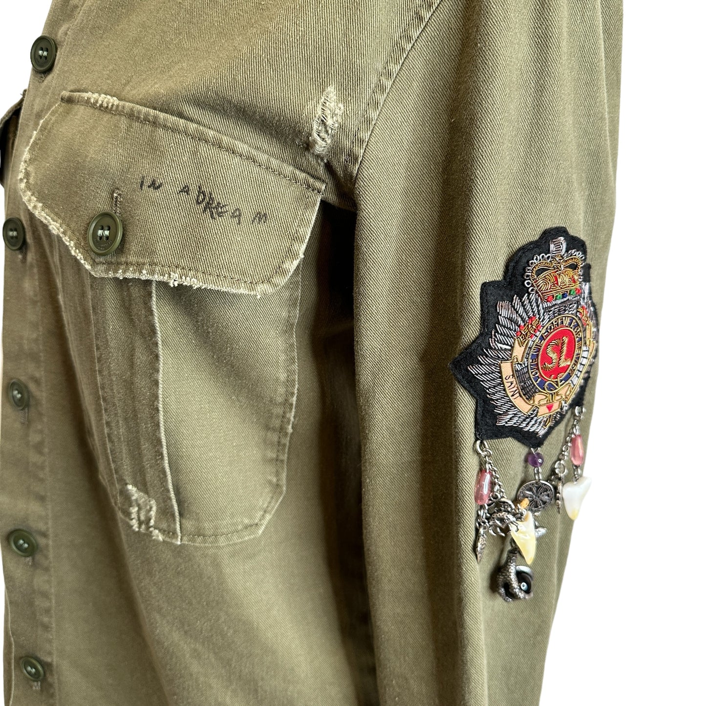 Kaki Logo Utility Jacket - XS