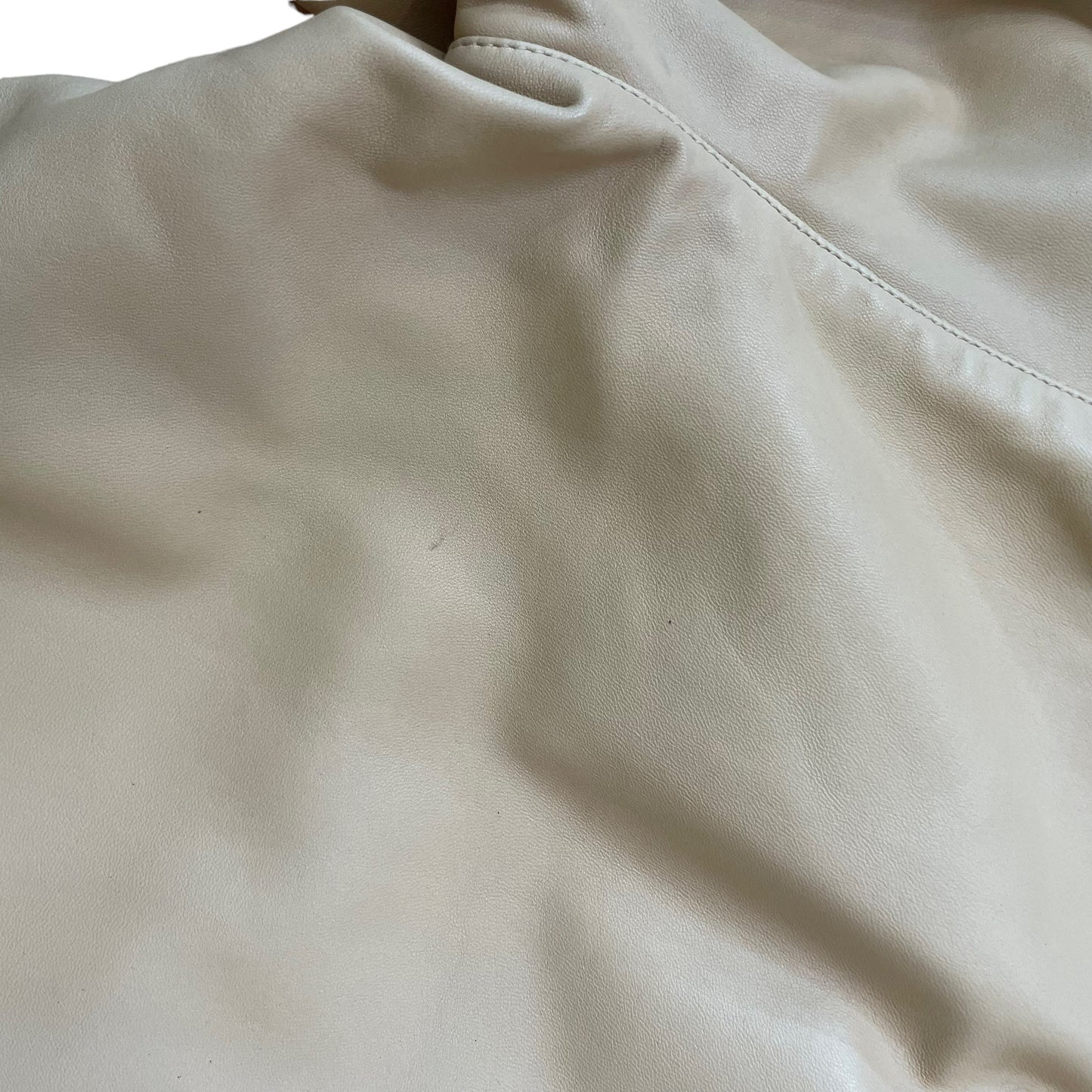 Cream Leather Pants - 42