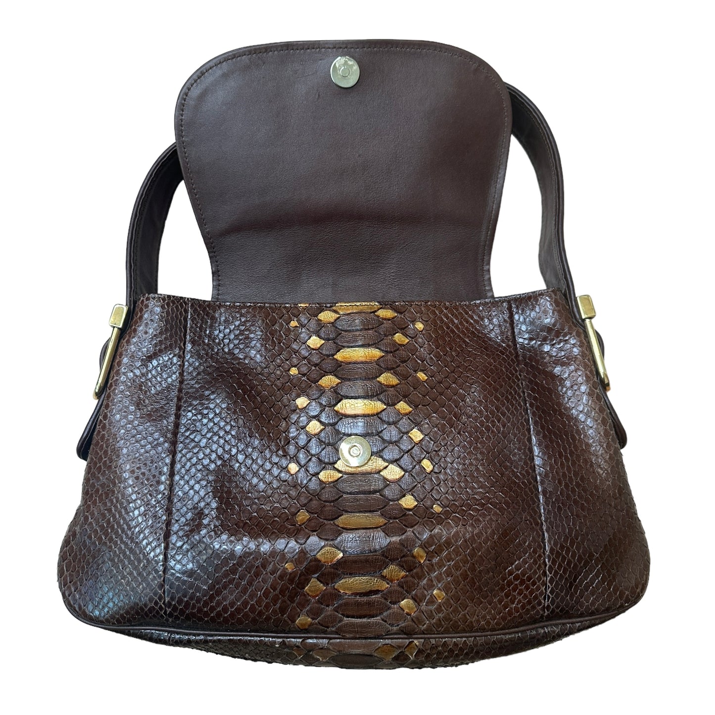 Brown & Gold Python Bag