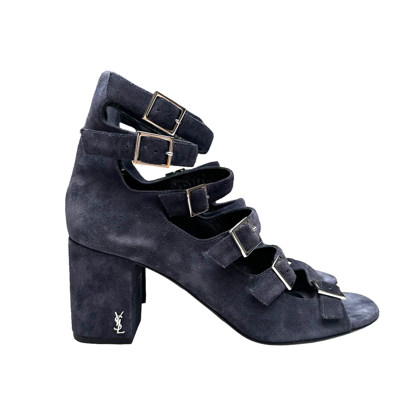 Navy Suede Heels - 9