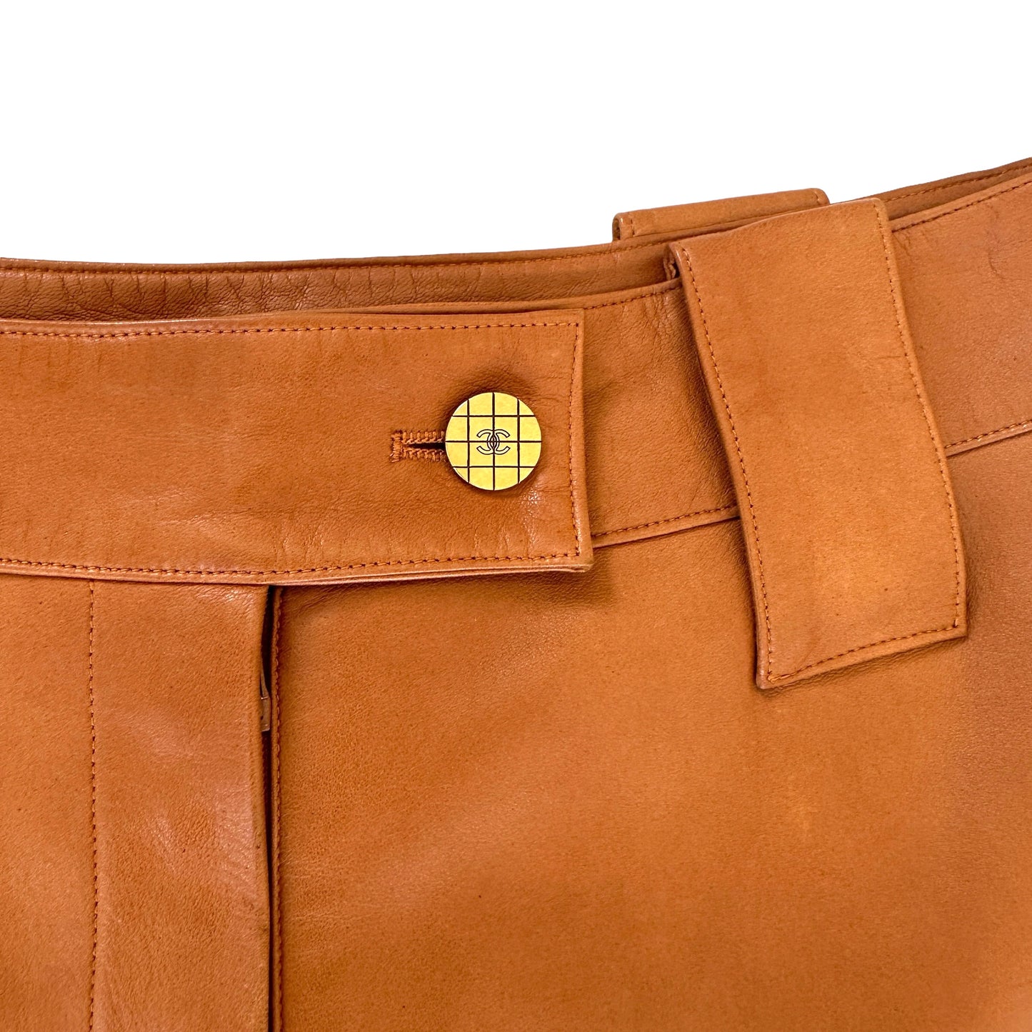 Tobacco Leather Biker Suit - M