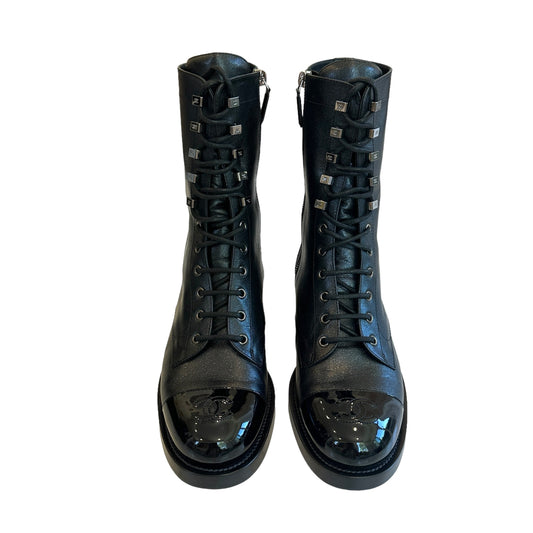 2020 Black Combat Boots - 11