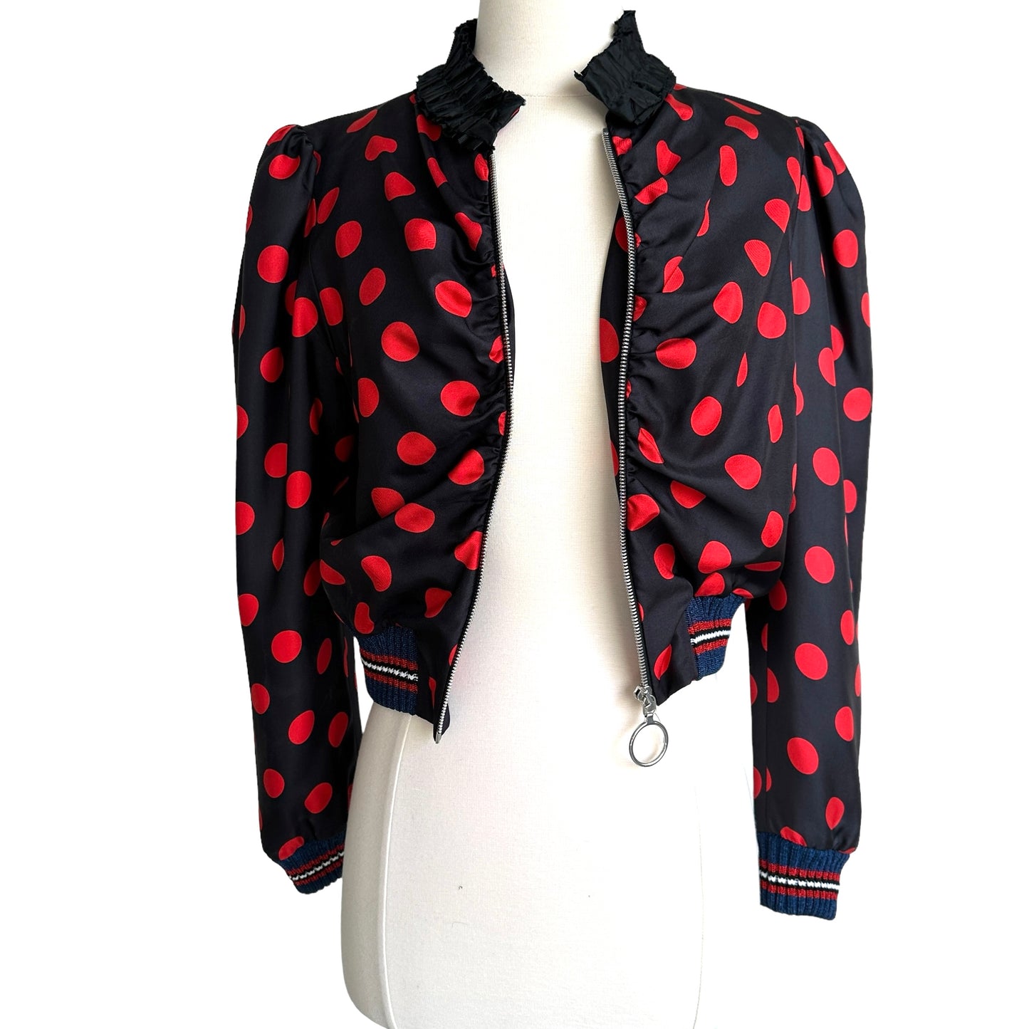 Polka Dot Bomber Jacket - M