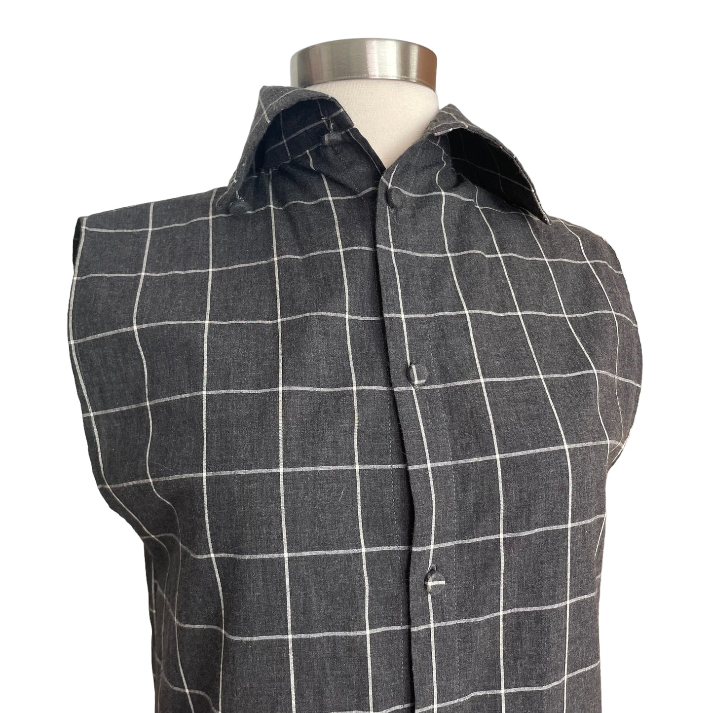 Long Plaid Cotton Dress - S