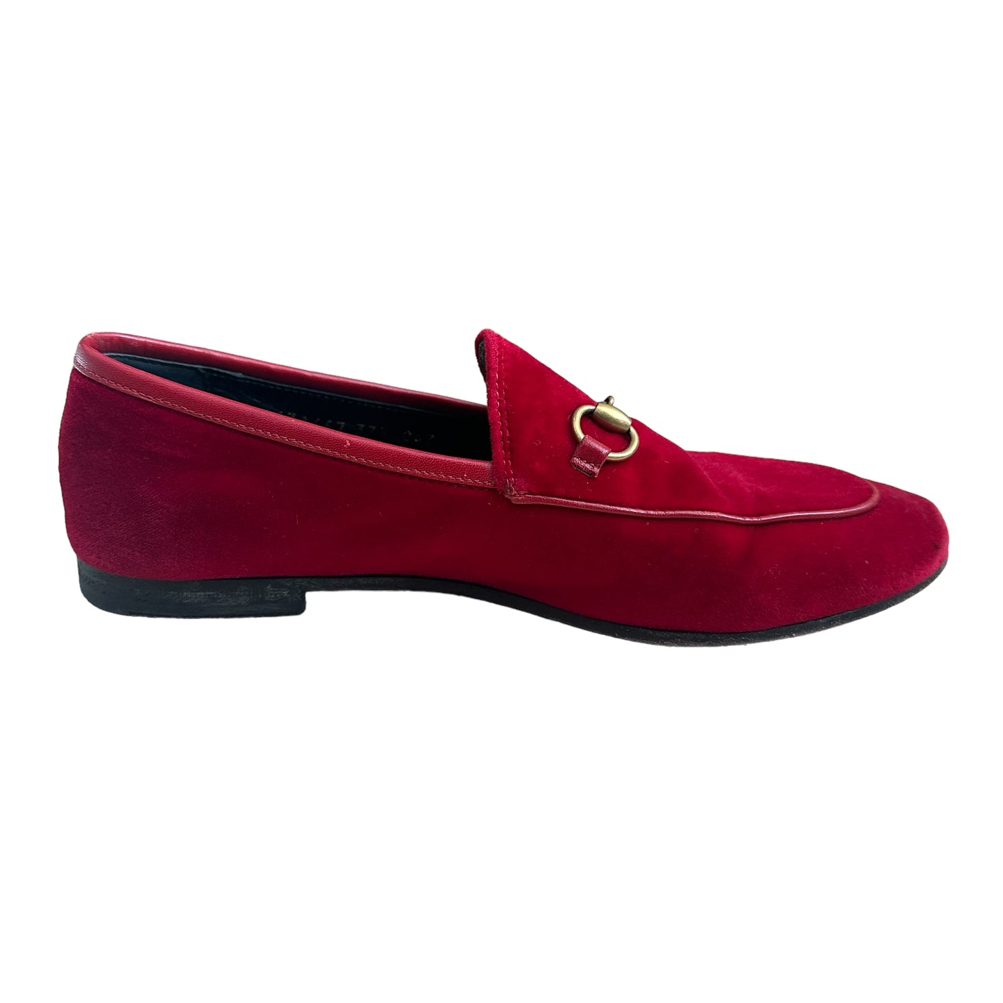 Red Velvet Loafers - 7.5