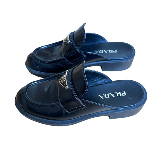 Black Chunky Mules - 7.5