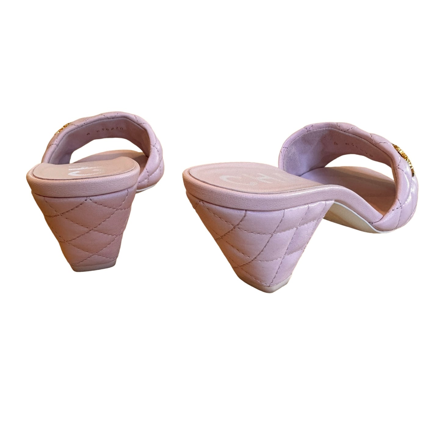 Pink Quilted Sandals - 7
