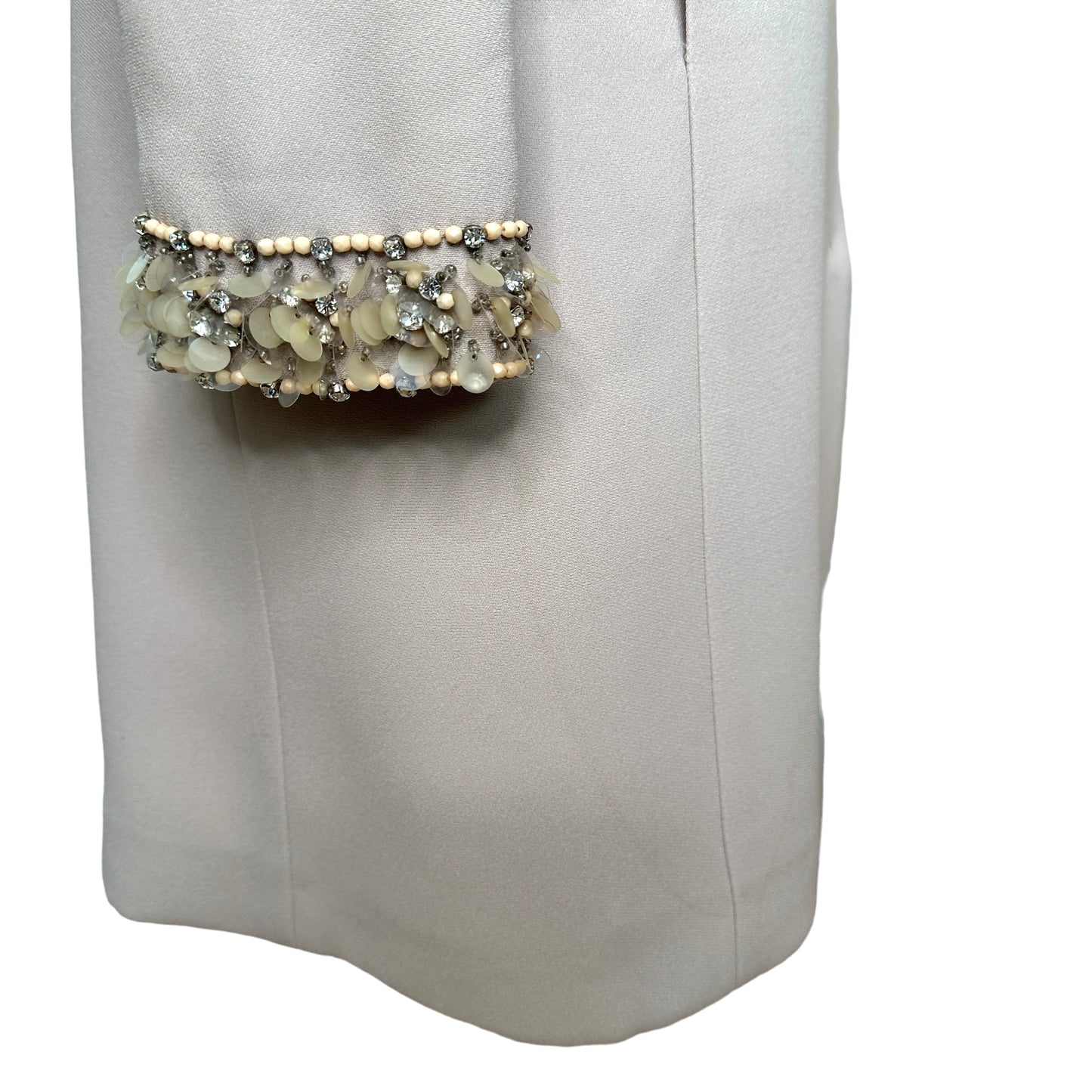 Crystal Embellished Beige Coat - M