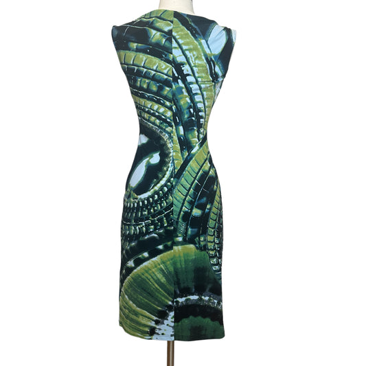 Green Dress w/Crystal Brooch.