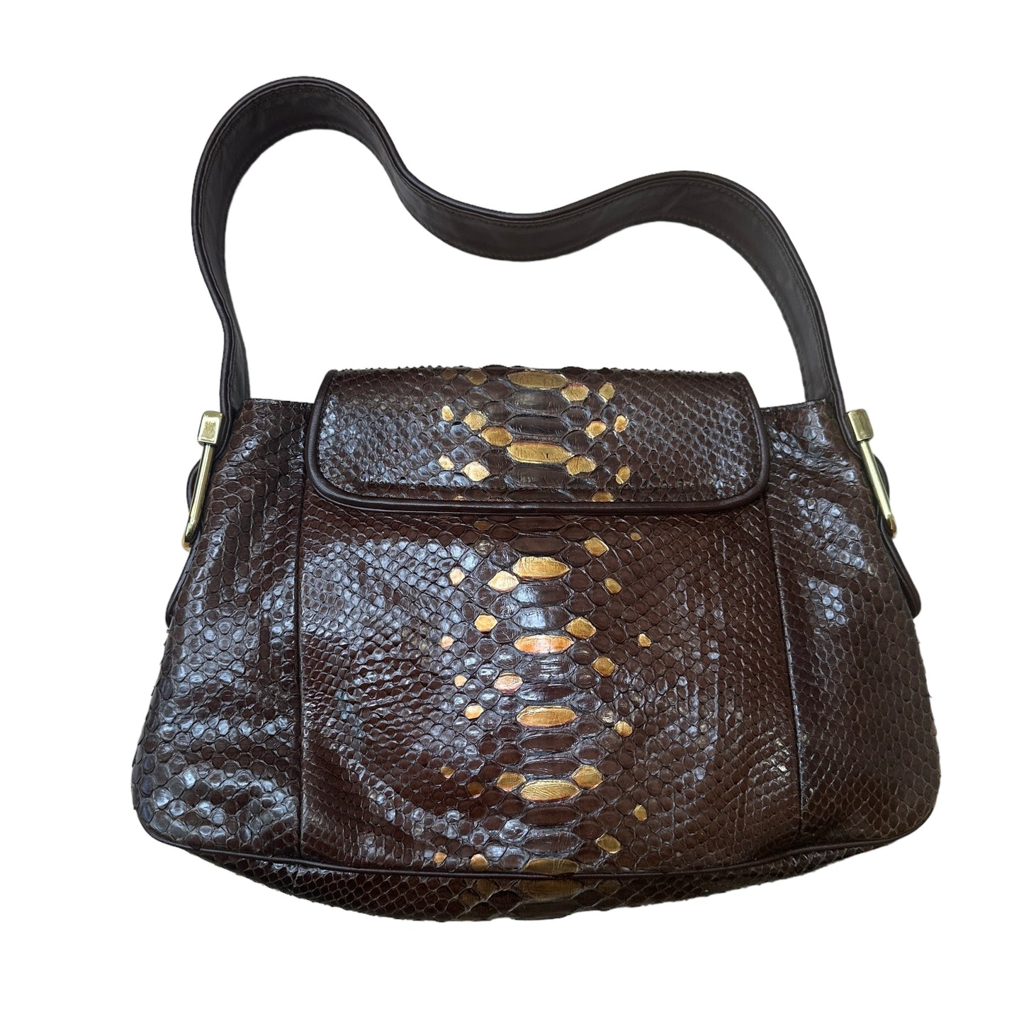 Brown & Gold Python Bag