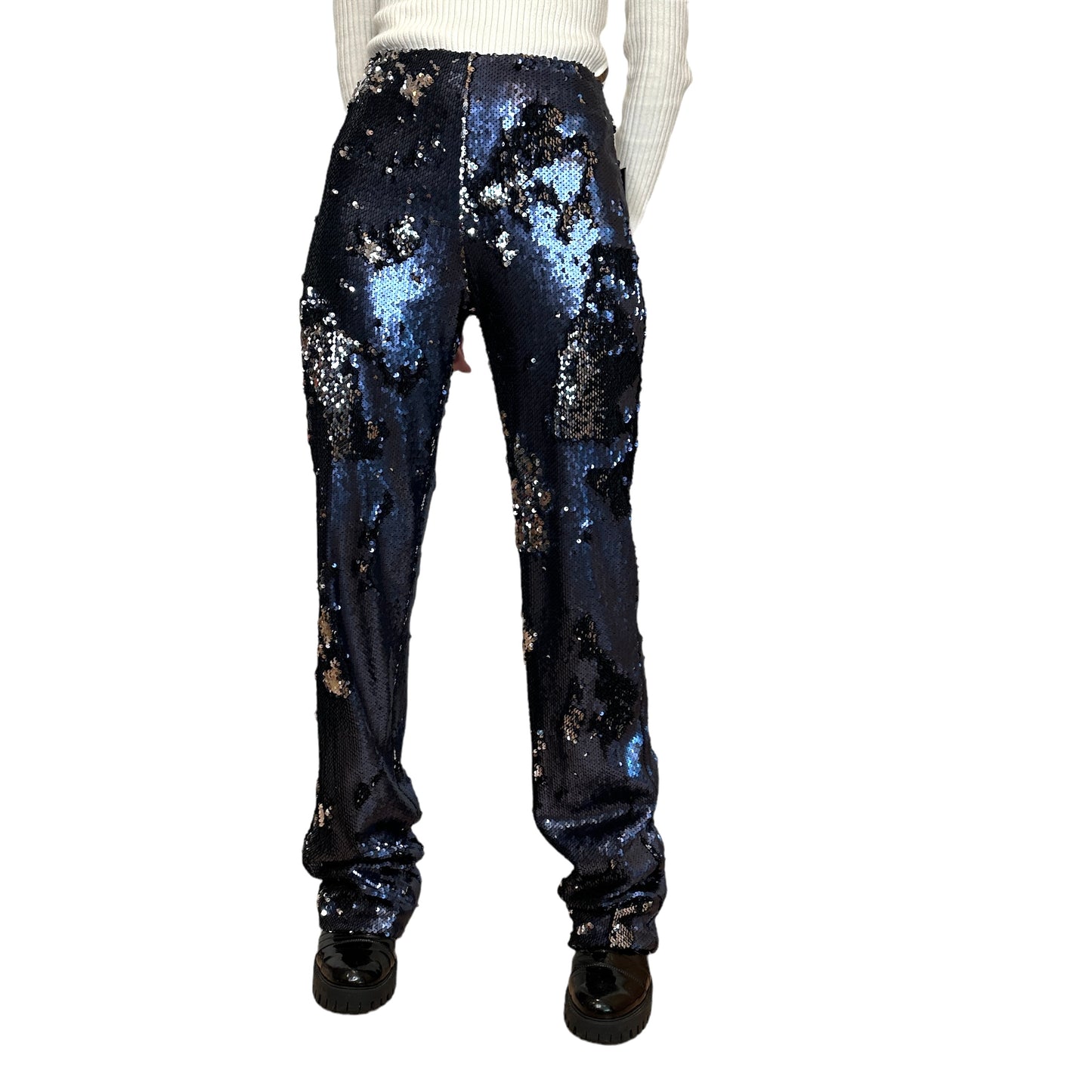 Blue & Silver Sequins Pants - 2