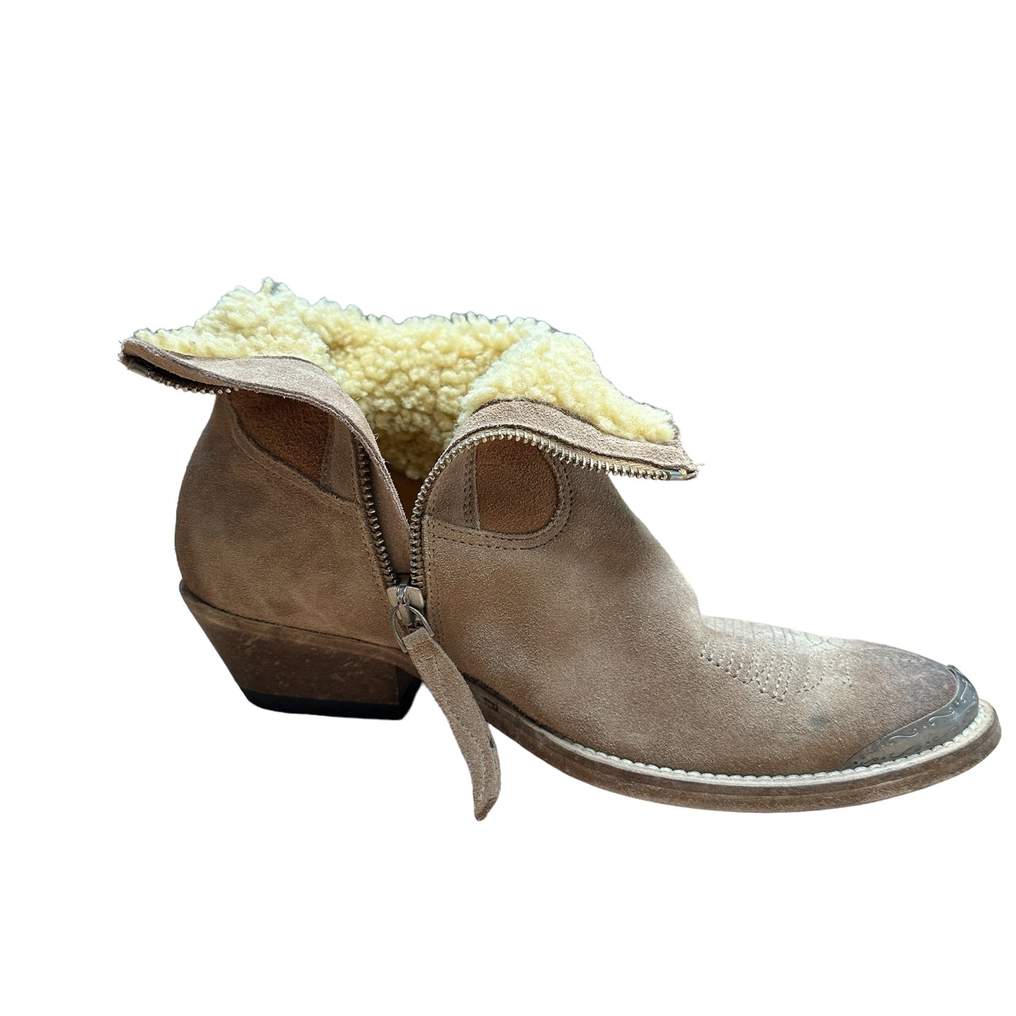 Suede & Shearling Boots - 7