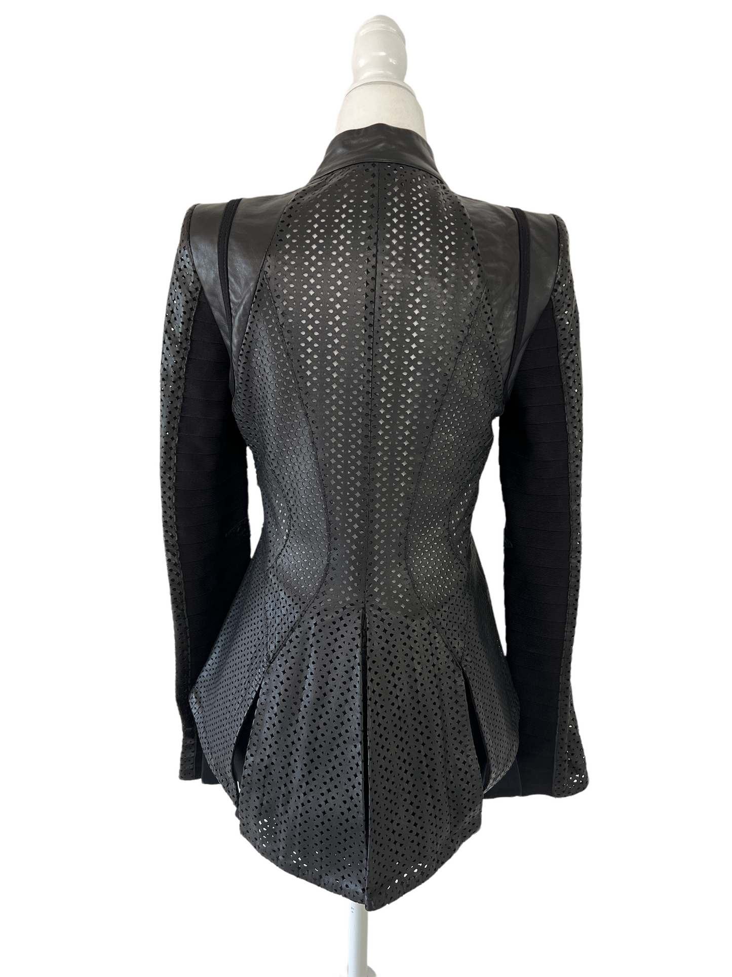 Leather Perforated Jacket - XS