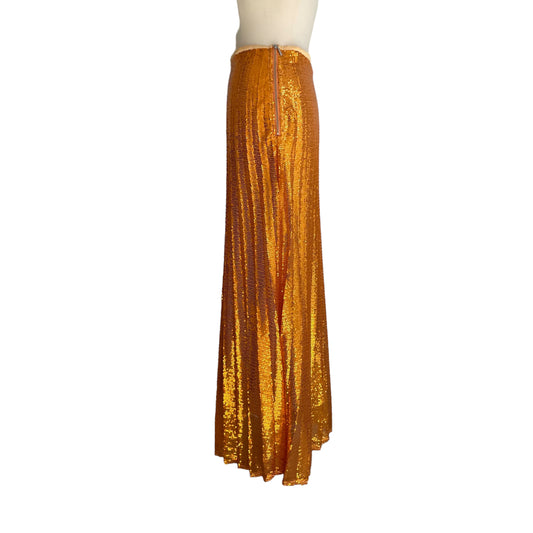 Orange Sequins Long Skirt - 0