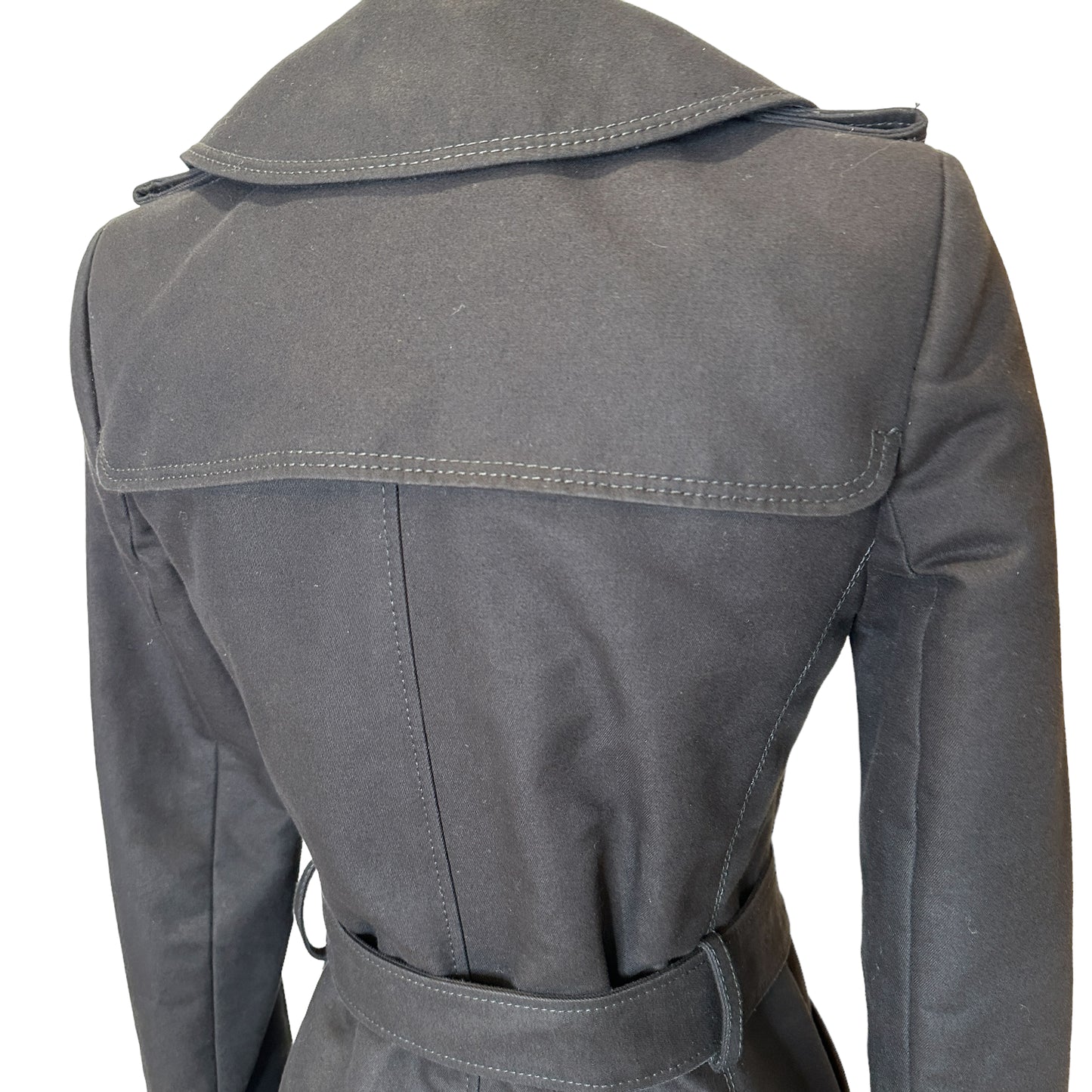 Vintage Black Trench Coat - XS