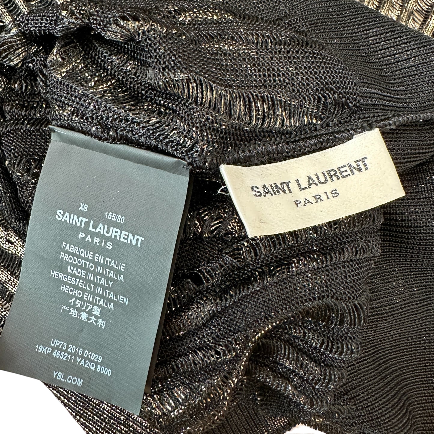 Oversized Distressed Metallic Top - XS