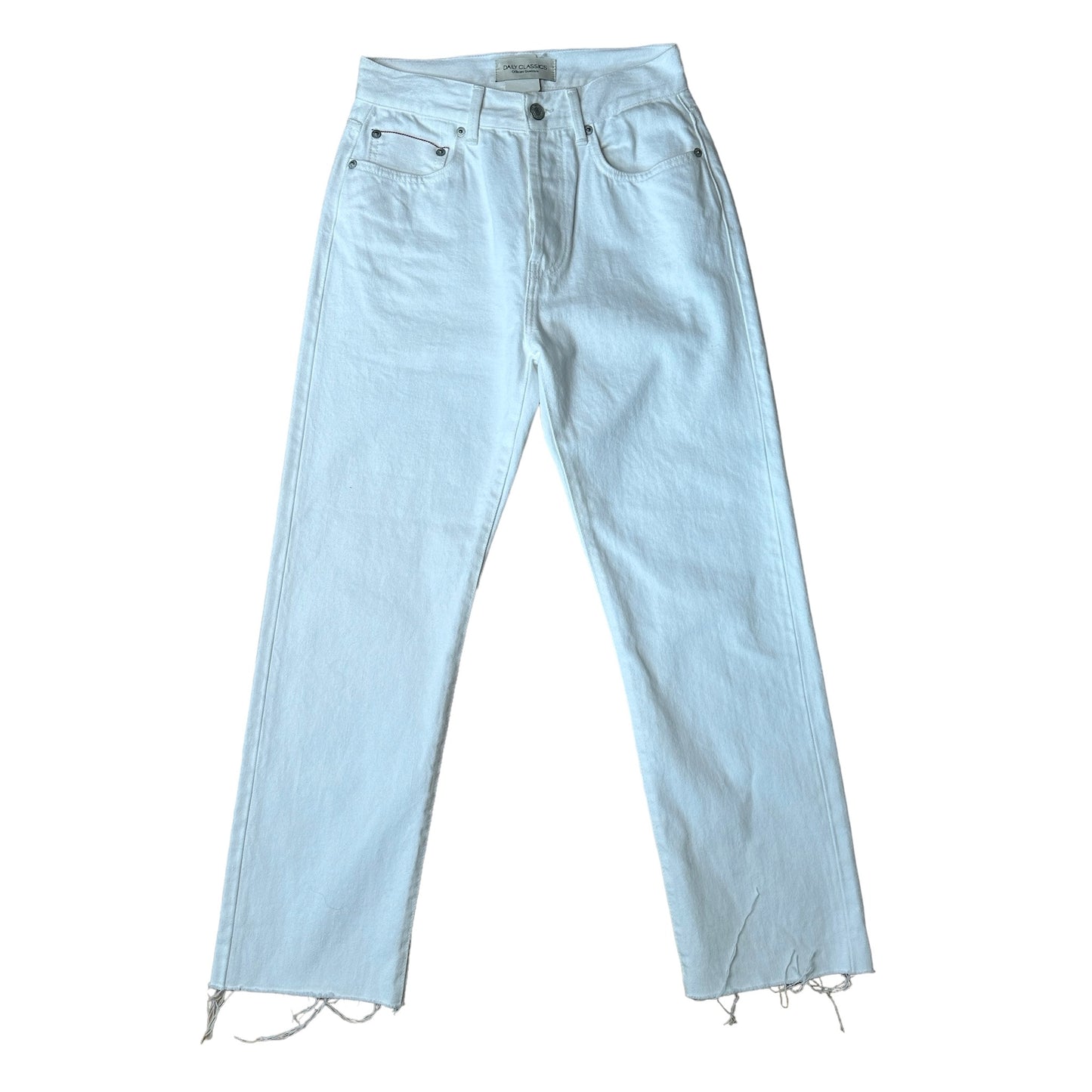 White Straight Leg Cropped Jean - 25