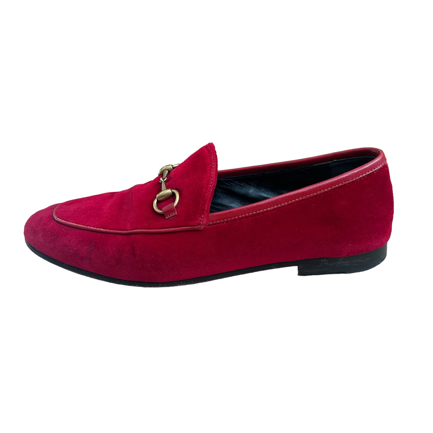 Red Velvet Loafers - 7.5