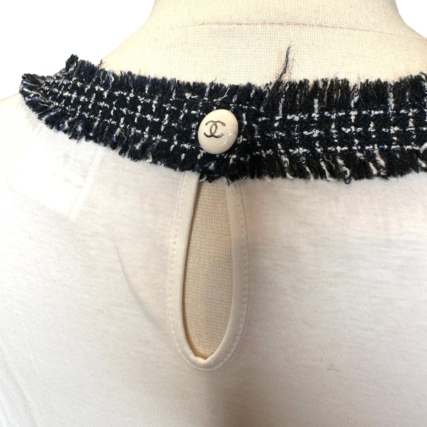 Tweed Trim T-Shirt - S