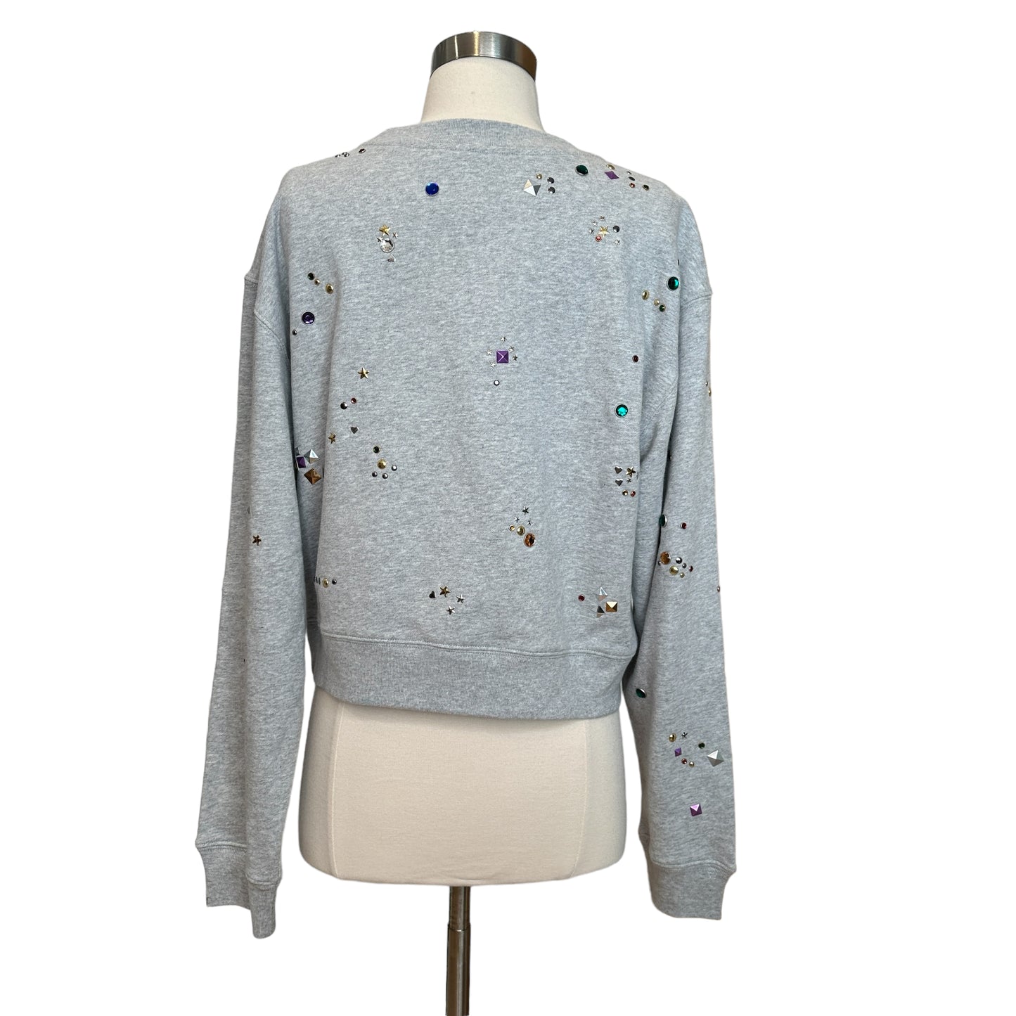 Cropped Jeweled Sweatshirt - M