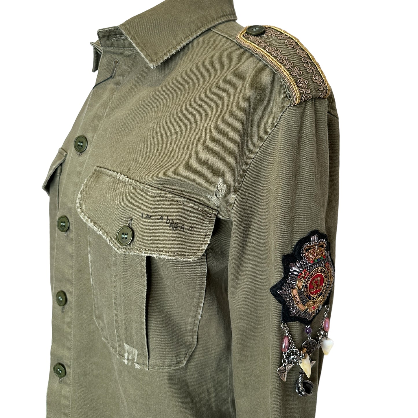 Kaki Logo Utility Jacket - XS