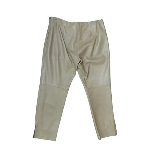 Cream Leather Pants - 42