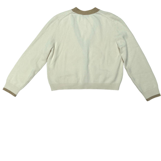 Cream & Gold Cashmere Cardigan - L