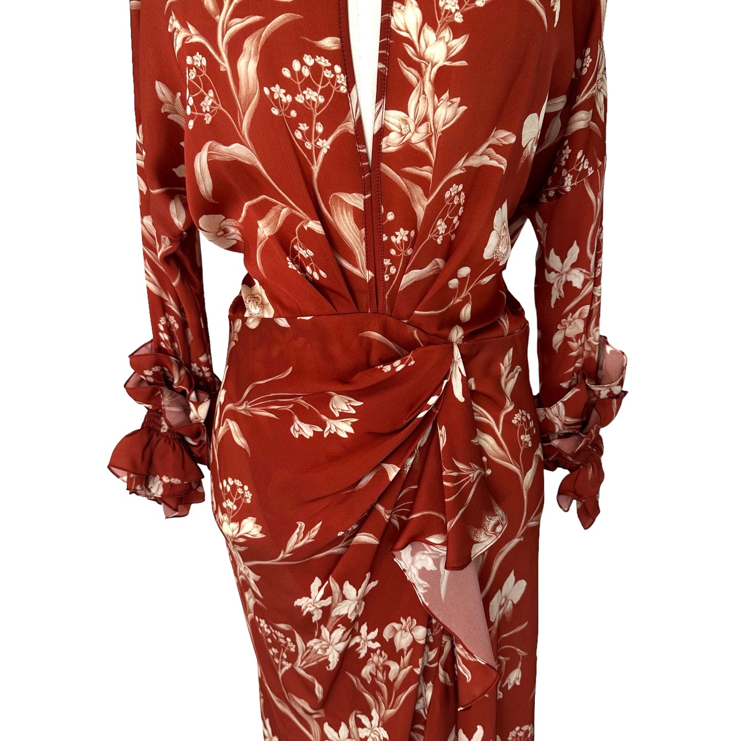 Red Floral Dress - S