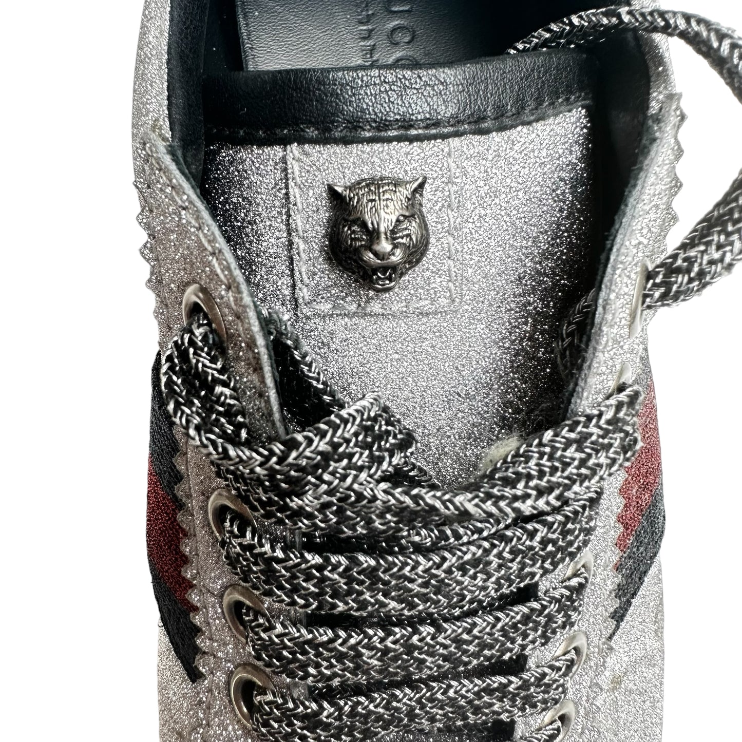 Silver Sparkly Tennis Shoes - 10