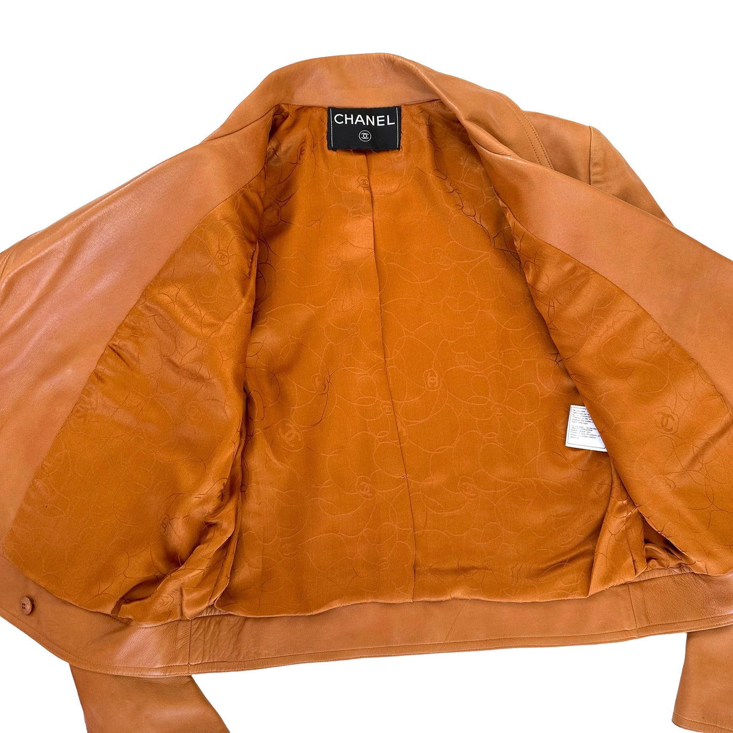 Tobacco Leather Biker Suit - M