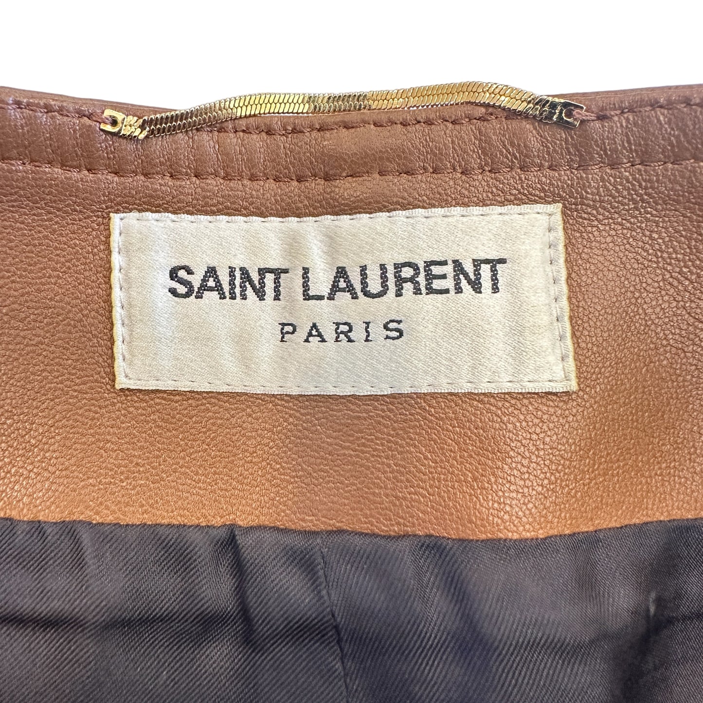 Brown Leather Mini Shorts - S