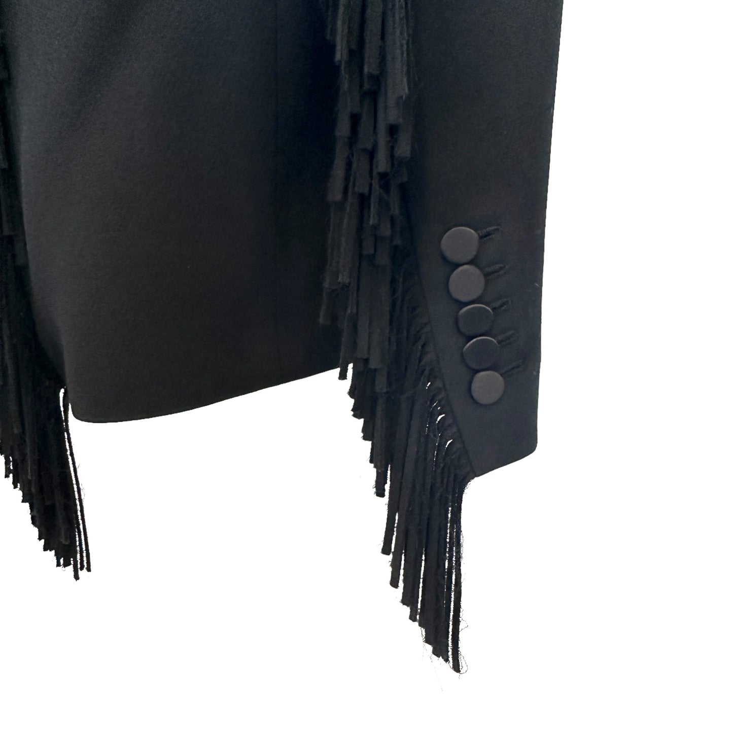 Black Fringed Blazer - S/M