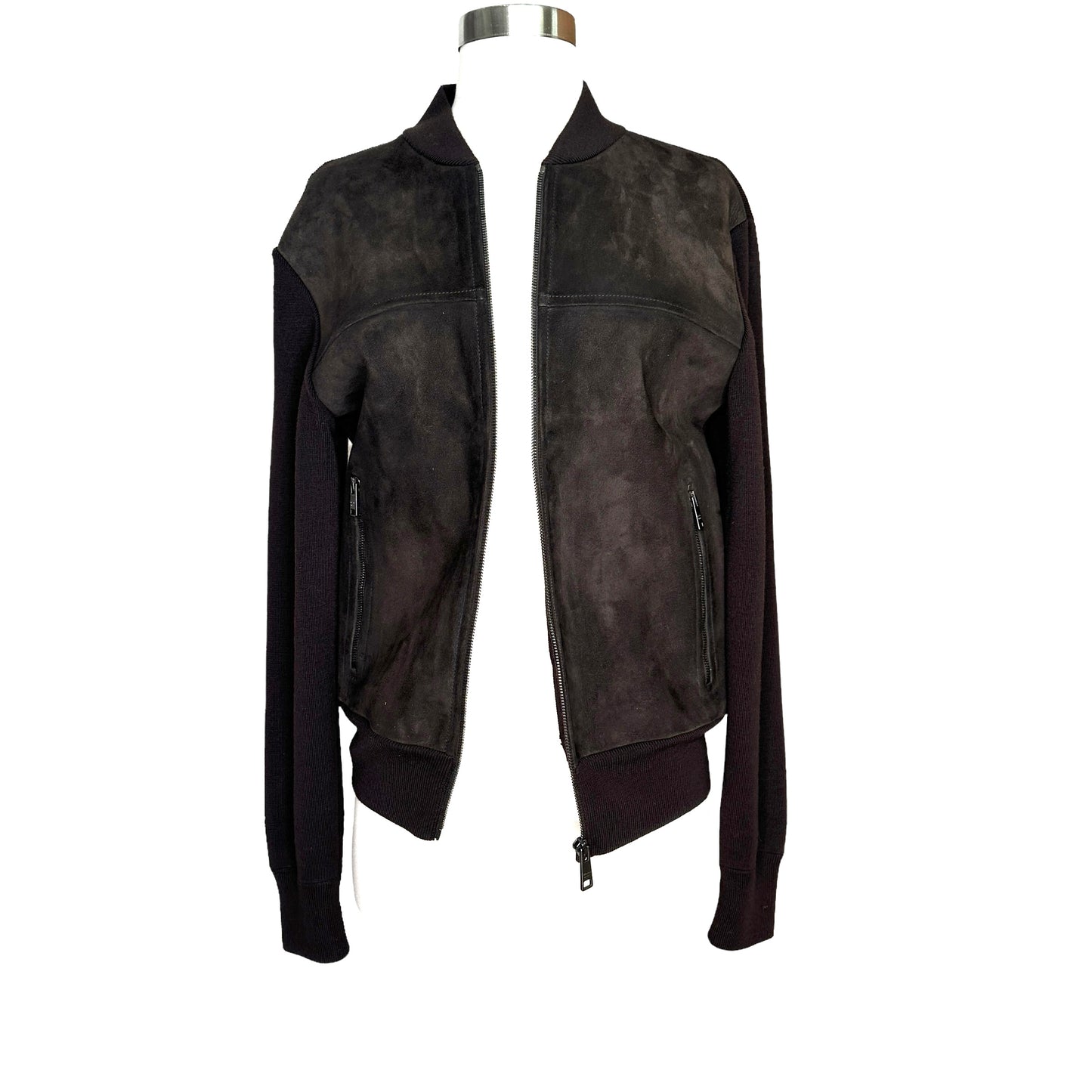Suede Brown Bomber Jacket - L