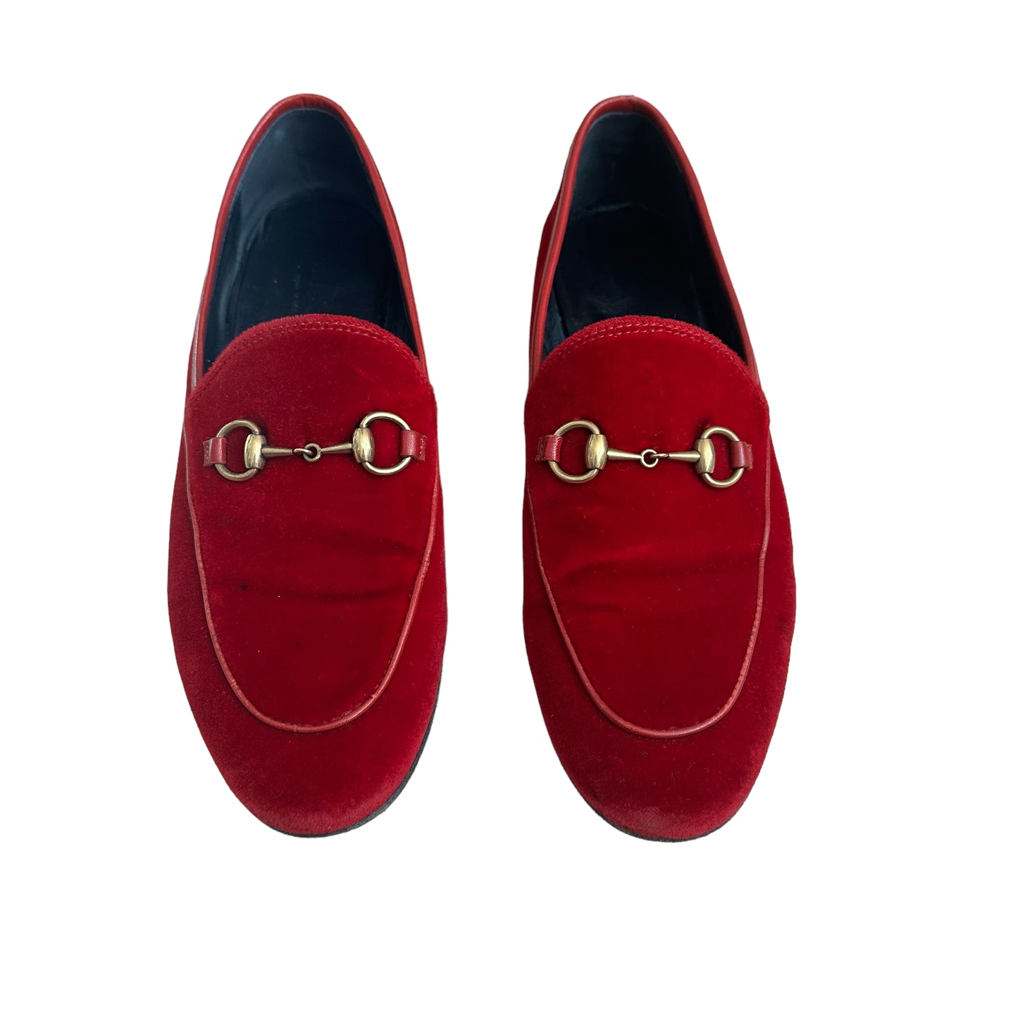 Red Velvet Loafers - 7.5