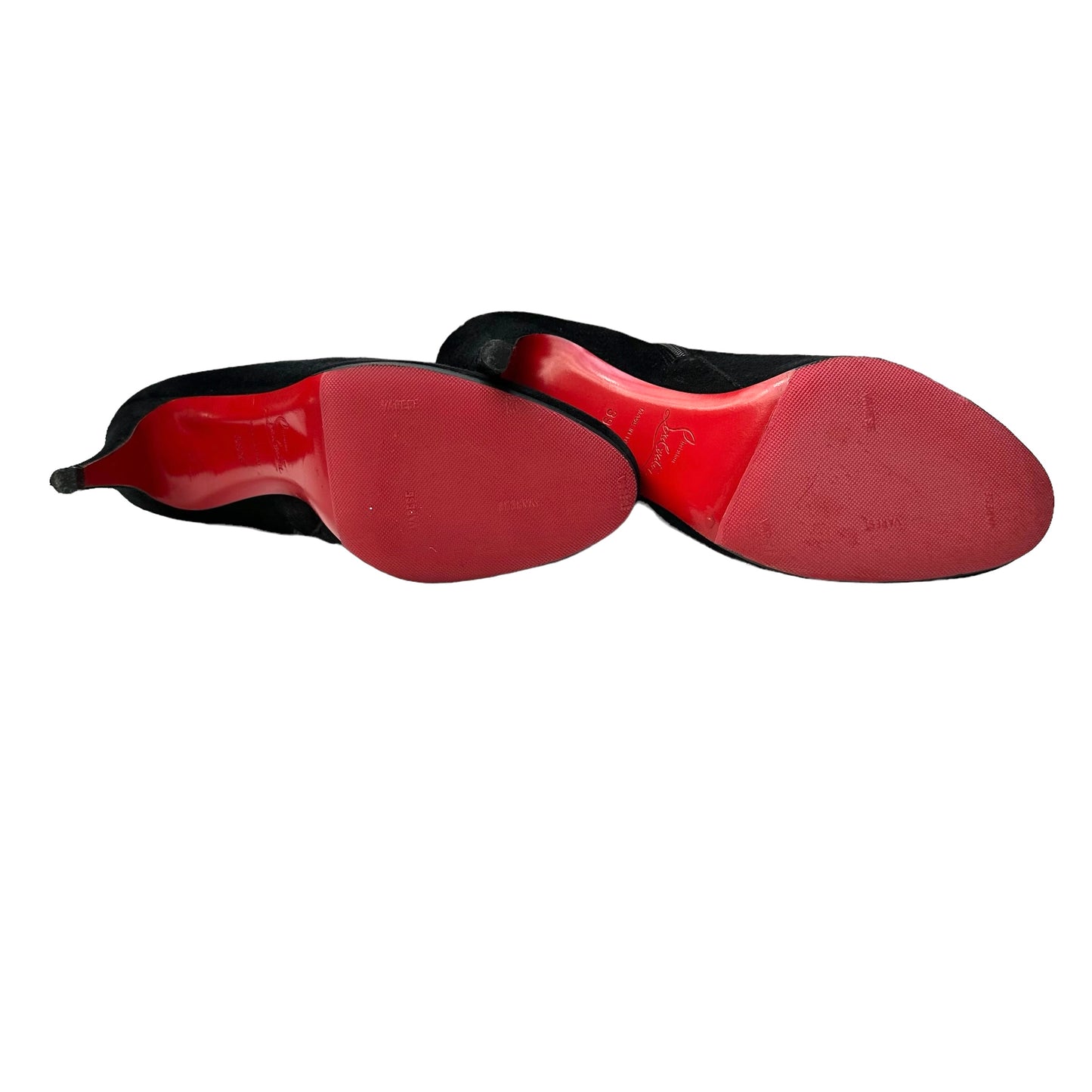 Black Suede Heeled Boots - 9.5