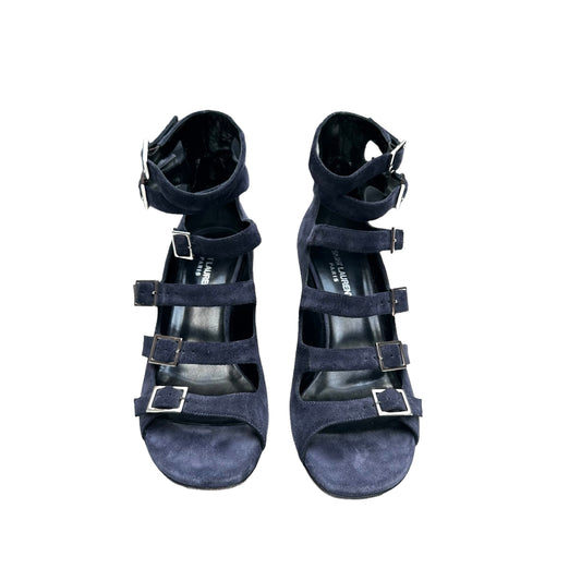 Navy Suede Heels - 9