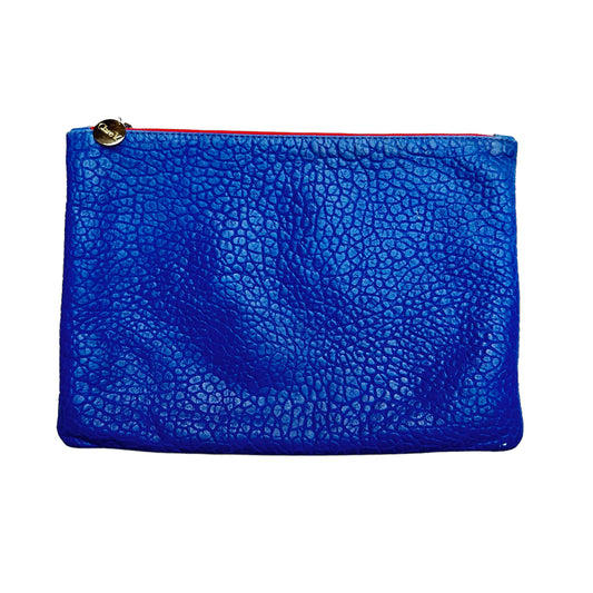 Blue Leather Clutch