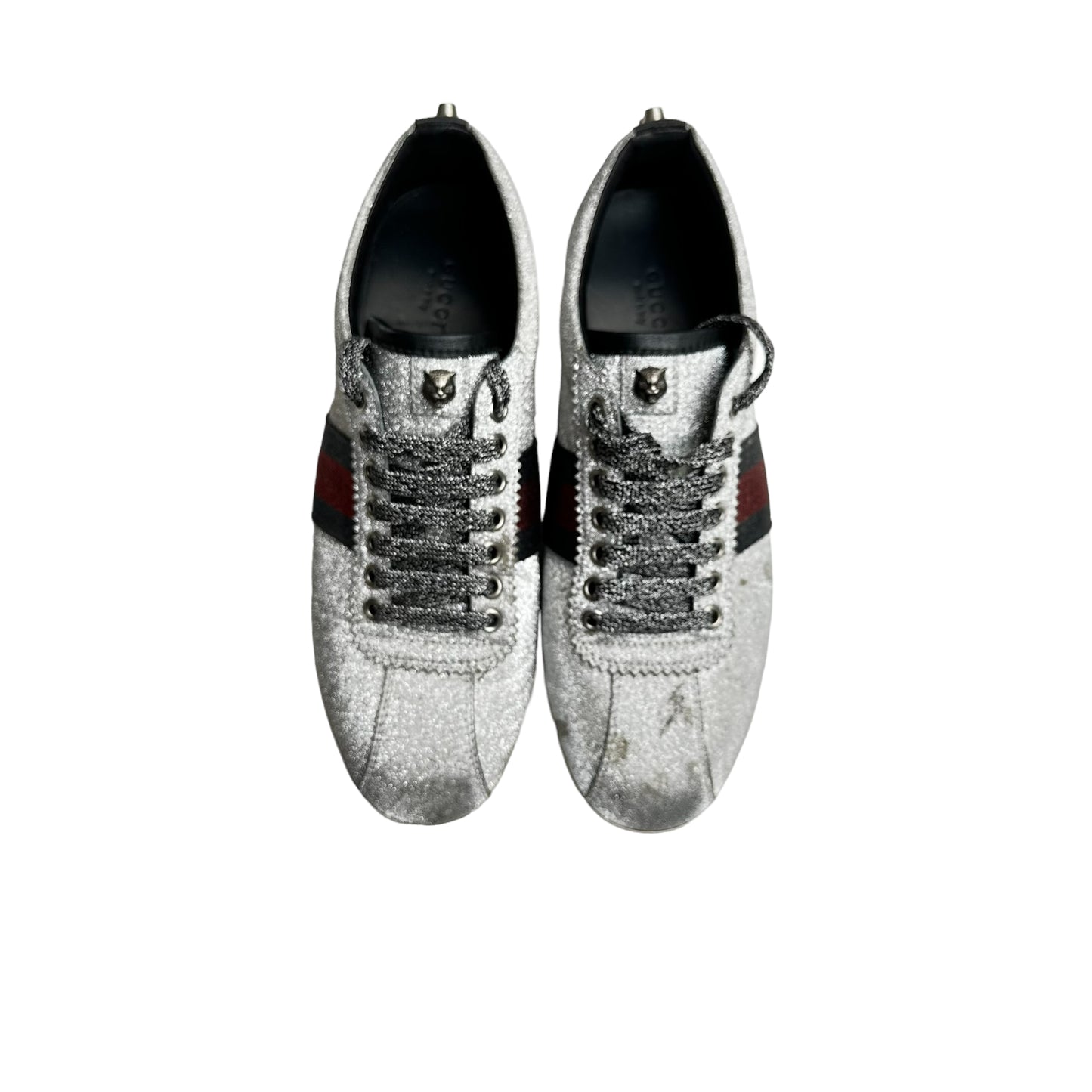 Silver Sparkly Tennis Shoes - 10