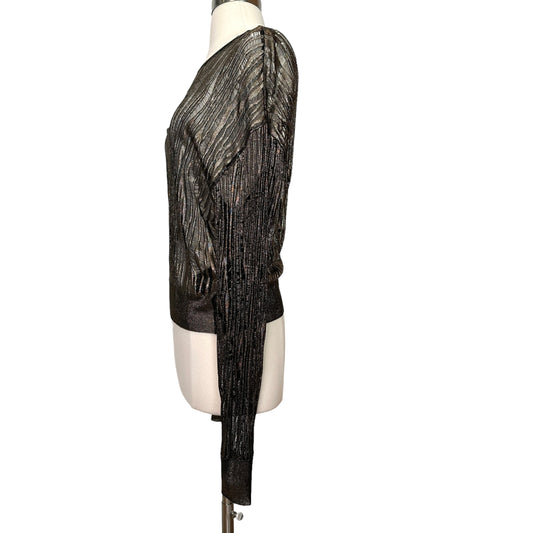 Oversized Distressed Metallic Top - XS