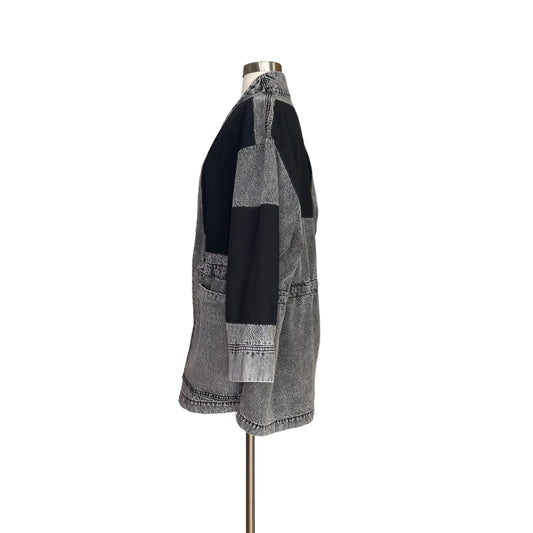 Acid Wash Black Denim Jacket - 34