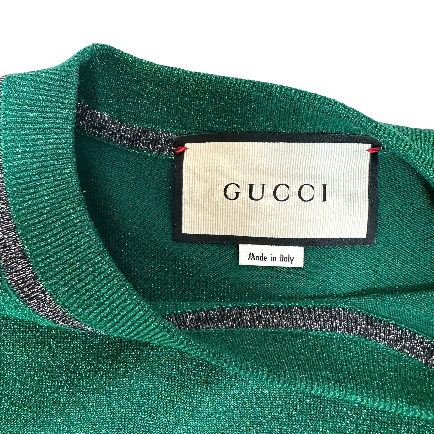 Metallic Green Logo Dress - S