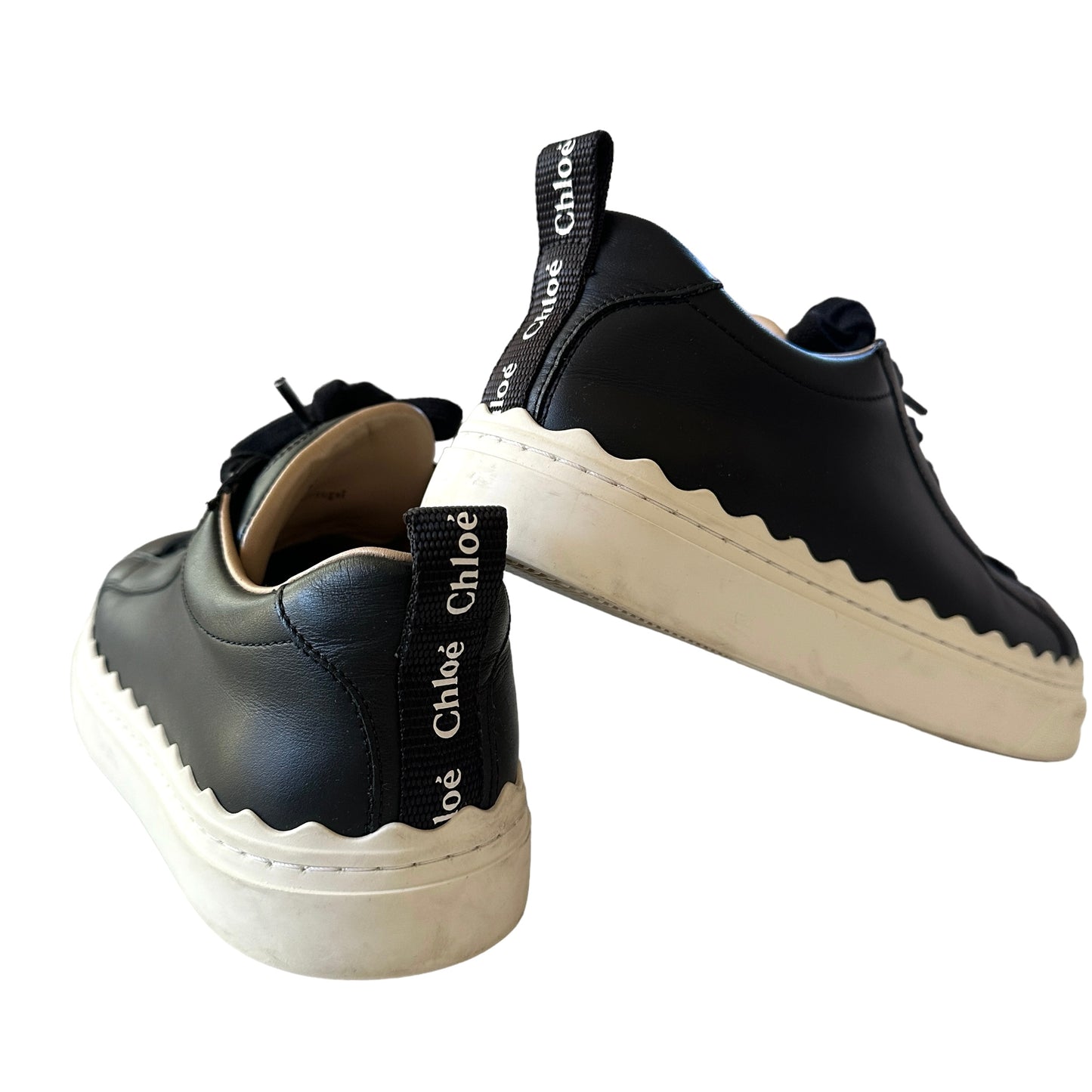 Black Leather Sneakers - 8