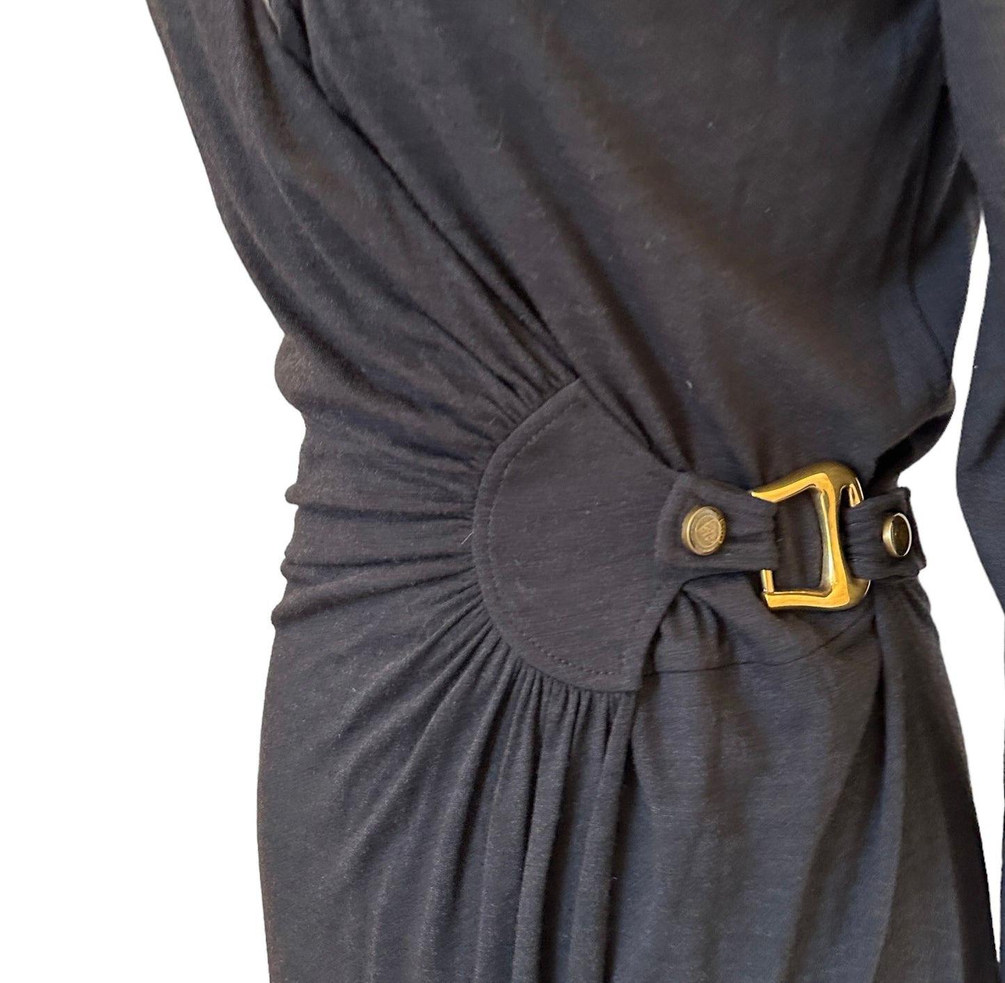 Black Dress with Gold Clasp - M